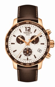 Tissot T-Sport Quickster Quartz Chronograph Date Brown Leather Watch# T095.417.36.037.01 (Men Watch)