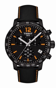 Tissot T-Sport Quickster Quartz Chronograph Date Black Leather Watch# T095.417.36.057.00 (Men Watch)