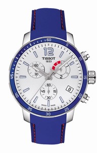 Tissot T-Sport Quickster Quartz Chronograph Date Blue Silicone Football Edition Watch# T095.449.17.037.00 (Men Watch)