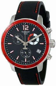 Tissot T-Sport Quickster Quartz Chronograph Date Black Silicone Watch# T095.449.17.057.01 (Men Watch)