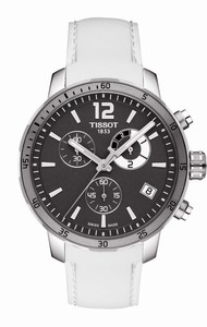 Tissot T-Sport Quickster Quartz Chronograph Date White Silicone Football Edition Watch# T095.449.17.067.00 (Men Watch)