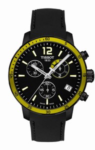 Tissot T-Sport Quickster Quartz Chronograph Date Black Silicone Football Edition Watch# T095.449.37.057.00 (Men Watch)
