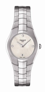 Tissot T-Trend T-Round Quartz Mother of Pearl Diamond Dial Date Stainless Steel Watch# T096.009.11.116.00 (Women Watch)