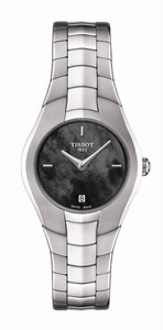 Tissot T-Trend T-Round Quartz Black Mother of Pearl Dial Stainless Steel Watch# T096.009.11.121.00 (Women Watch)