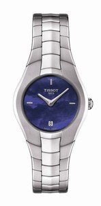 Tissot T-Trend T-Round Quartz Blue Mother of Pearl Dial Date Stainless Steel Watch# T096.009.11.131.00 (Women Watch)