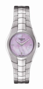 Tissot T-Trend T-Round Quartz Pink Mother of Pearl Dial Date Stainless Steel Watch# T096.009.11.151.00 (Women Watch)