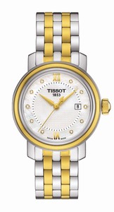 Tissot T-Classic Bridgeport Quartz Mother of Pearl Diamond Dial Date Two Tone Stainless Steel Watch# T097.010.22.116.00 (Women Watch)