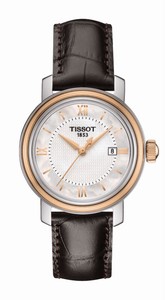 Tissot T-Classic Bridgeport Quartz Mother of Pearl Dial Date Brown Leather Watch# T097.010.26.118.00 (Women Watch)