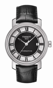 Tissot T-Classic Bridgeport Powermatic 80 Date Black Leather Watch# T097.407.16.053.00 (Men Watch)