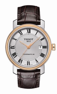 Tissot T-Classic Bridgeport Automatic Powermatic 80 Date Brown Leather Watch # T097.407.26.033.00 (Men Watch)