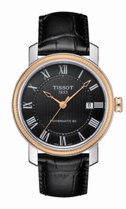 Tissot T-Classic Bridgeport Powermatic 80 Roman Numerals Dial Date Black Leather Watch# T097.407.26.053.00 (Men Watch)