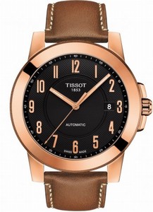 Tissot Automatic Black Dial Date Brown Leather Watch # T098.407.36.052.01 (Men Watch)