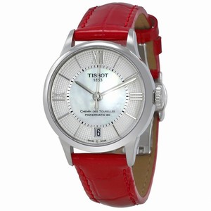 Tissot Chemin Des Tourelles Powermatic 80 Date Red Leather Watch # T099.207.16.118.00 (Women Watch)