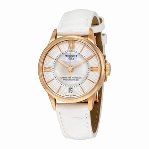 Tissot White Mother Of Pearl Dial Fixed Rose Gold-tone Band Watch #T099.207.36.118.00 (Women Watch)