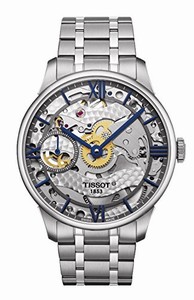 Tissot T-Classic Chemin des Tourelles Squelette Hand Winding Stainless Steel Watch# T099.405.11.418.00 (Men Watch)