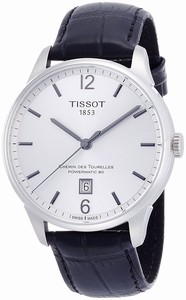 Tissot Chemin Des Tourelles Powermatic 80 Silver Dial Black Leather Watch # T099.407.16.037.00 (Men Watch)
