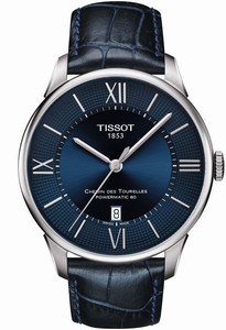 Tissot Chemin Des Tourelles Powermatic 80 Blue Leather Watch # T099.407.16.048.00 (Men Watch)