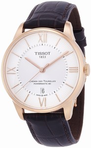 Tissot Silver Dial Fixed Pink Gold Pvd Band Watch #T099.407.36.038.00 (Men Watch)