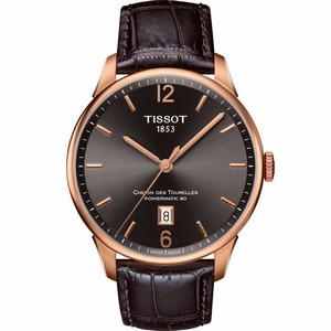 Tissot Chemin Des Tourelles Powermatic 80 Brown Leather Watch # T099.407.36.447.00 (Men Watch)