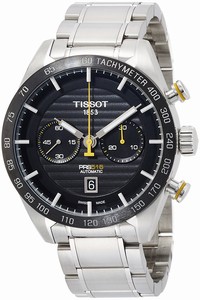 Tissot Black Dial Fixed Black Ceramic Showing Tachymeter Markings Band Watch #T100.427.11.051.00 (Men Watch)