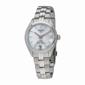 Tissot Mother Of Pearl Dial Fixed Stainless Steel Band Watch #T101.208.11.111.00 (Women Watch)