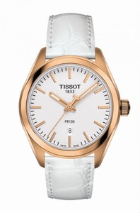 Tissot Quartz Analog Date White Leather Watch # T101.210.36.031.01 (Women Watch)