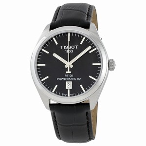 Tissot PR100 Powermatic 80 Date Black Leather Watch # T101.407.16.051.00 (Men Watch)