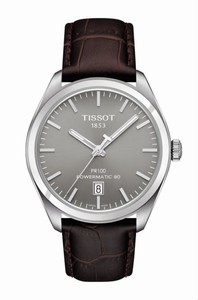Tissot PR100 Powermatic 80 Date Brown Leather Watch# T101.407.16.071.00 (Men Watch)