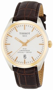 Tissot Silver Dial Fixed Rose Gold Pvd Band Watch #T101.451.26.031.00 (Men Watch)