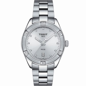 Tissot Quartz Diamond Dial Date Stainless Steel Watch # T101.910.11.036.00 (Women Watch)