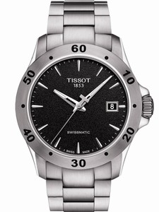 Tissot V8 Swissmatic Black Dial Date Stainless Steel Watch# T106.407.11.051.00 (Men Watch)