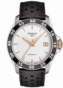 Tissot V8 Swissmatic Date Black Leather Watch # T106.407.26.031.00 (Men Watch)