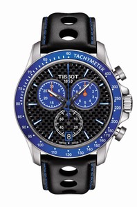 Tissot V8 Quartz Alpine Chronograph Date Black Leather Watch # T106.417.16.201.01 (Men Watch)