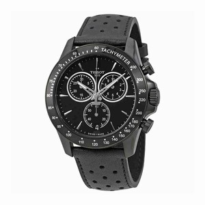 Tissot V8 Quartz Chronograph Date Black Leather Watch # T106.417.36.051.00 (Men Watch)
