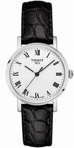 Tissot Quartz Roman Numerals Dial Black Leather Watch # T109.210.16.033.00 (Women Watch)