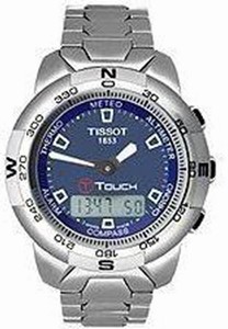 Tissot Blue Dial Bidirectional Rotating Band Watch #T33.7.888.41 (Men Watch)