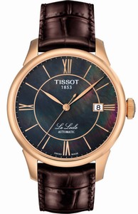 Tissot Le Locle Automatic Mother of Pearl Dial Date Brown Leather Watch # T41.6.413.63 (Women Watch)