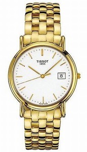 Tissot Carson Battery Operated Quartz Solid 18k Gold White Dial Band Watch #T73.3.413.11 (Women Watch)