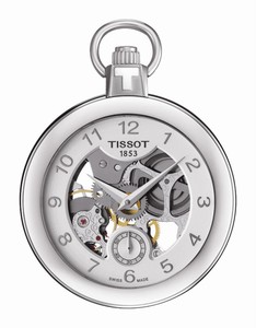 Tissot T-Pocket Mechanical Hand Wind Skeleton Dial Stainless Steel Watch# T853.405.19.412.00 (Unisex Watch)