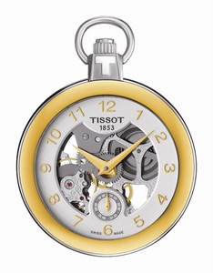 Tissot T-Pocket Mechanical Hand Wind Skeleton Dial Stainless Steel Watch# T853.405.29.412.00 (Unisex Watch)
