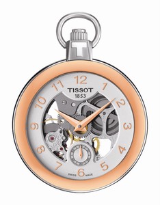 Tissot T-Pocket Mechanical Hand Wind Skeleton Dial Stainless Steel Watch# T853.405.29.412.01 (Unisex Watch)