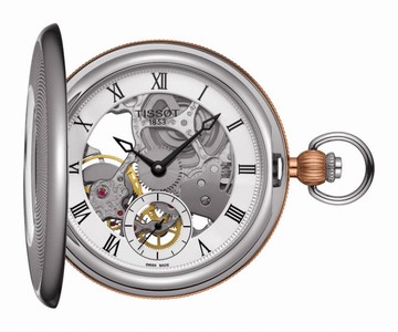 Tissot Bridgeport Mechanical Skeleton Stainless Steel Pocket Watch# T859.405.29.273.00 (Men Watch)