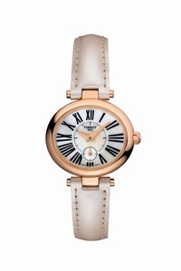 Tissot T-Gold Glamorous Quartz Roman Numerals Dial 18ct Rose Gold Case Leather Watch# T917.310.76.113.00 (Women Watch)
