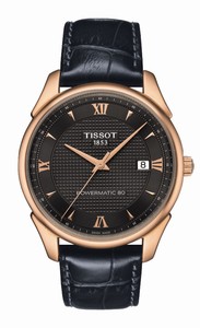 Tissot T-Gold Vintage Automatic 18ct Rose Gold Case Powermatic 80 Black Leather Watch# T920.407.76.068.00 (Men Watch)