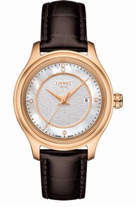 Tissot Fascination Analog Date Diamonds 18k Rose Gold Case Leather Watch # T924.210.76.116.00 (Women Watch)