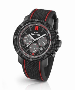 TW Steel Mick Doohan Tech Special Edition Grandeur Tech Chronograph Black Silicone Watch# TS6 (Men Watch)