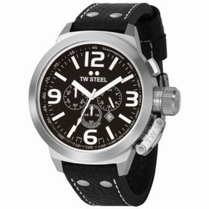 TW Steel Black Dial Leather Watch #TW0004 (Women Watch)