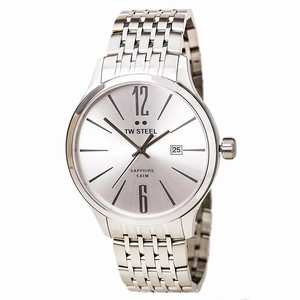 TW Steel Silver Dial Fixed Stainless Steel Band Watch #TW1307 (Men Watch)