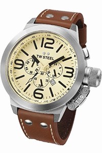 Tw Steel Canteen Quartz Chronograph Date Brown Leather Watch #TW3 (Men Watch)