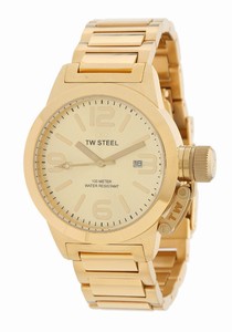 TW Steel Quartz Gold Tone Dial Date PVD Plated Gold Tone Stainless Steel Watch #TW308 (Women Watch)